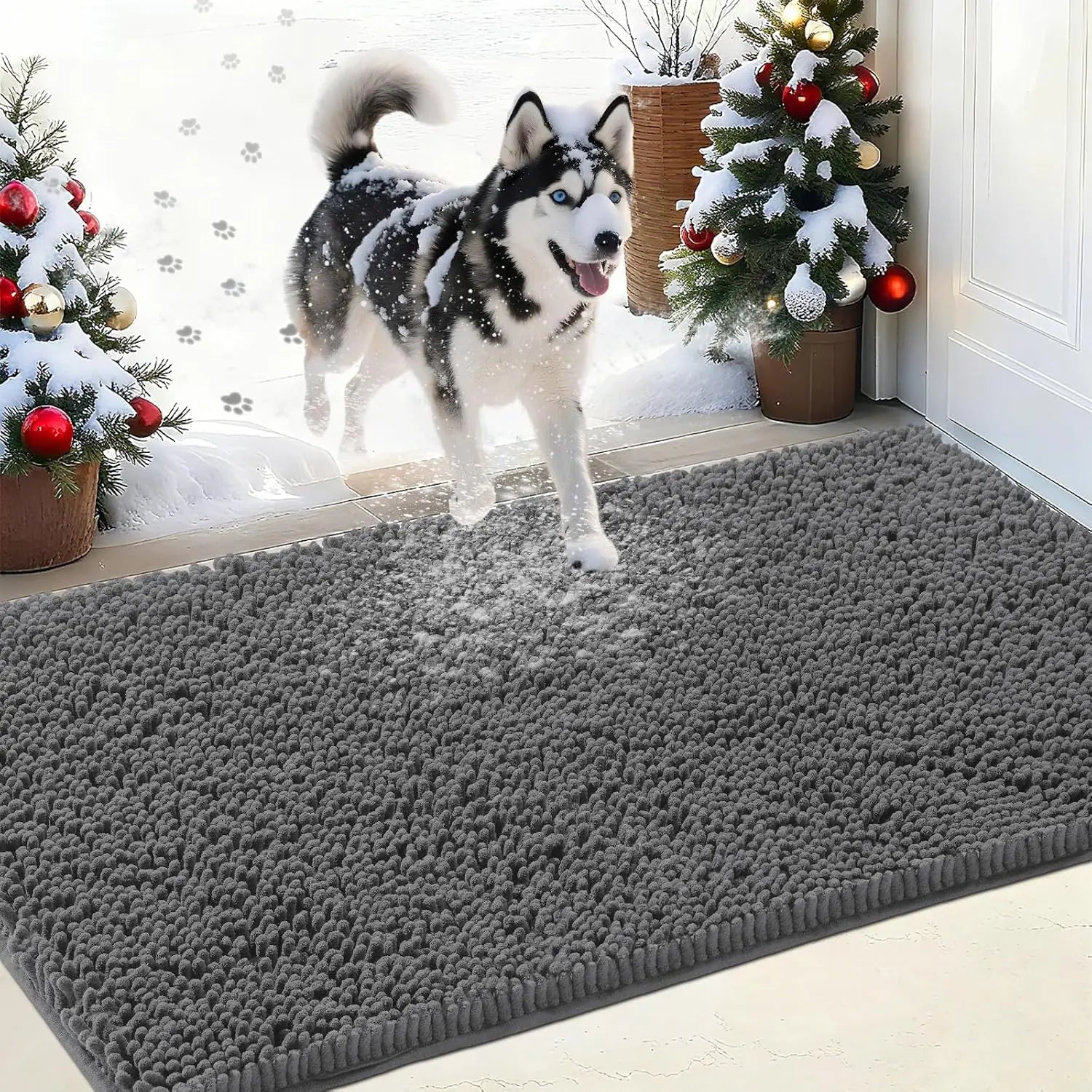 60*90cm Bathmat Thick Soft Absorbent Rubber Backing Quick Dry Microfiber Chenille Mats Washable Rugs for Shower Floor