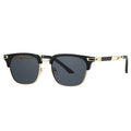 Multi-Color Cool Square UV400 Shades Men Women Eyebrow Style Designer Half Rim Metal Plastic Frame Anti UV Sunglasses