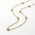 QIAOREN 11731Elegant Minimalist Multi Heart Necklace Gold Stainless Steel 3D Puffy Love Heart Station Jewelry Gift for Women