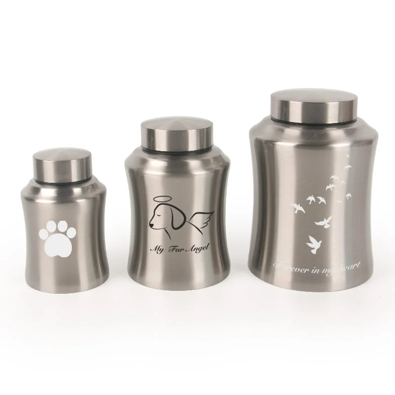 Wholesale Coral Pet American Style Stainless Steel Metal Urn for Dog and Cat Cremation Ashes