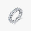 Luxury Emerald Cut Square Sparkling Zirconia Wedding Ring Anniversary 925 Sterling Silver Fine Jewelry for Women