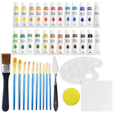 School Professional Artist Paint Canvas Waterproof Non-toxic Water-based Permanent 12 Colors Acrylic Paint