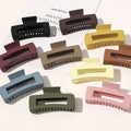 Wholesale OEM Women Hair Clip Claw Solid Color Hollow Square Girl Hair Accessories Acrylic Matte Rectangular Hair Claw
