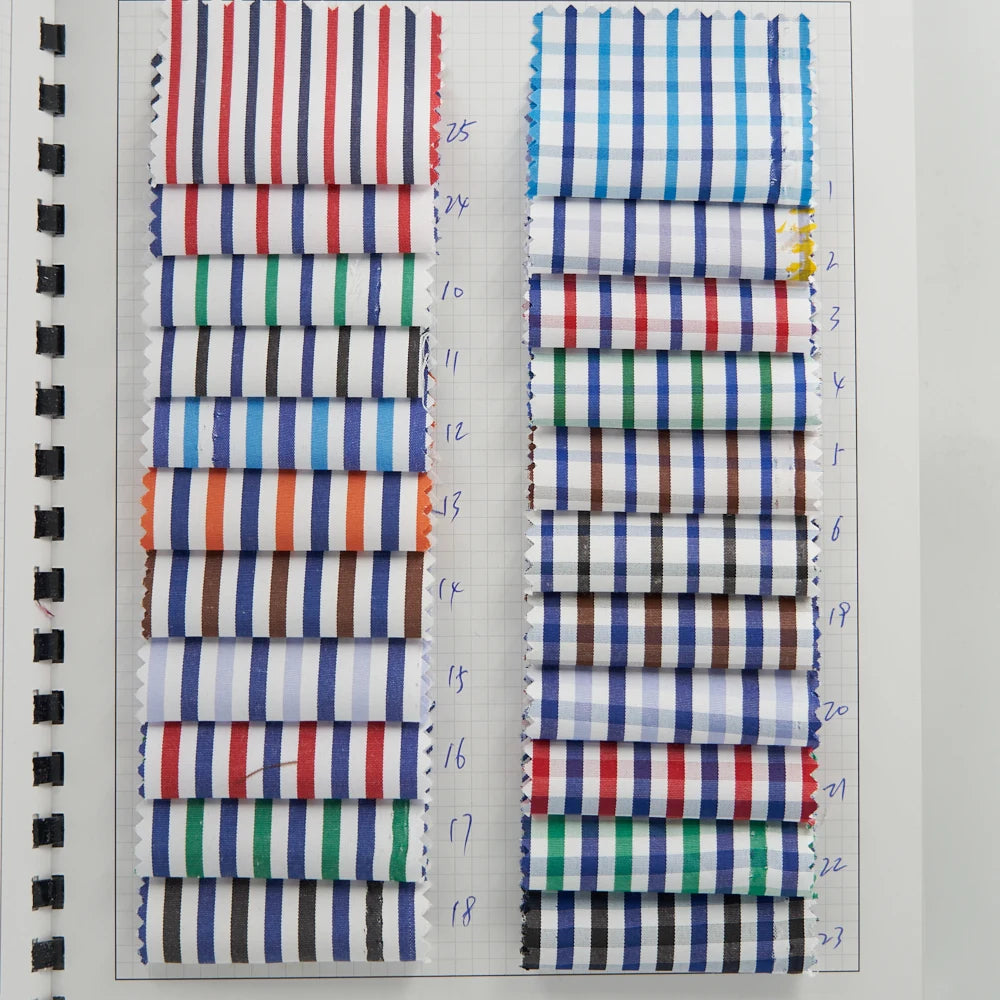 Factory Direct Sales Microfiber TC Stripe Plaid Plain Yarn Dyed Woven Fabric for Shirts Blouses Boys & Girls