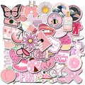 50Pcs Pink Vsco Fresh Cute Sticker for Water Bottle Table Skateboard Luggage Laptop Graffiti Girl Custom Stickers