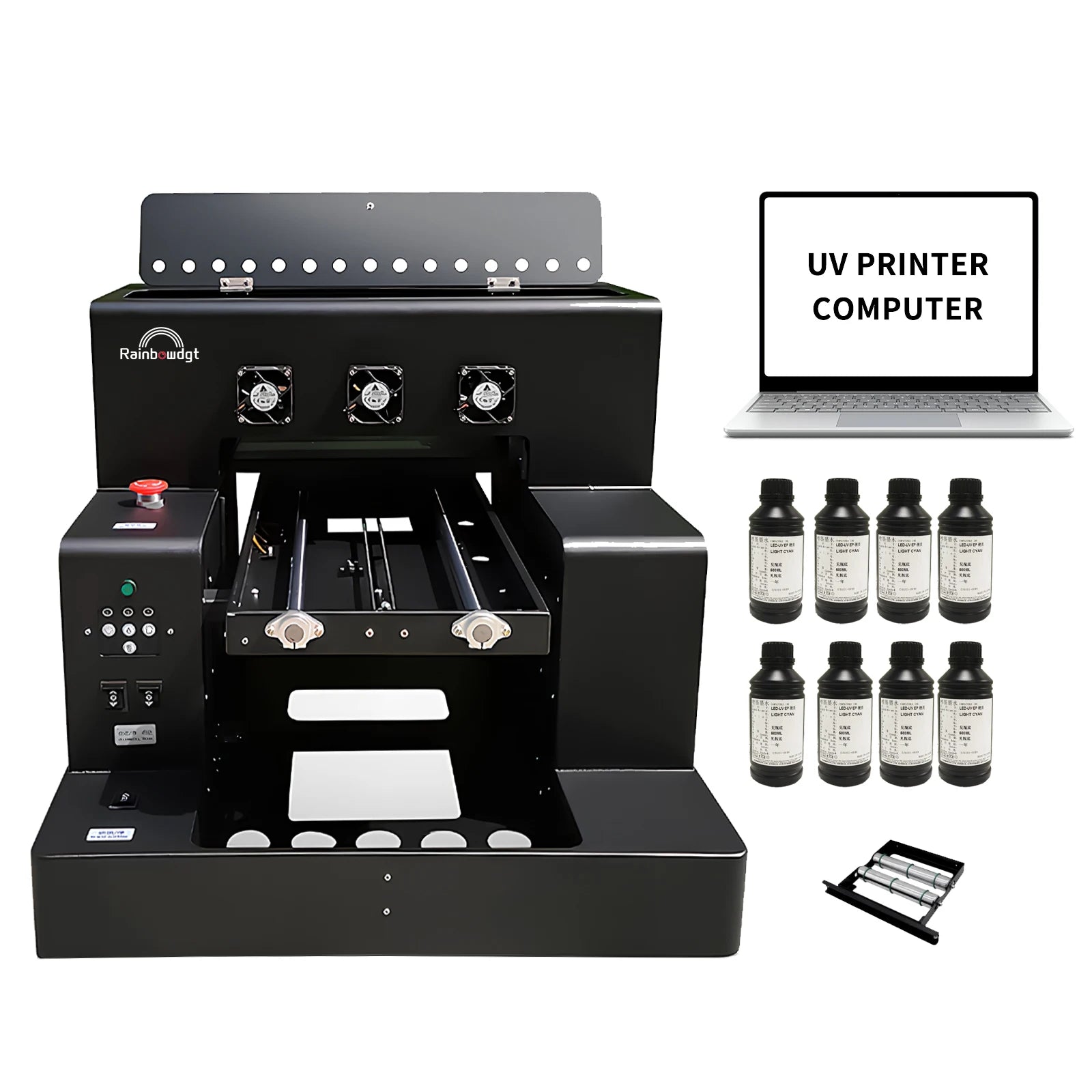 Small Format 20*30cm UV Flatbed Printer A4 3d Printer Metal Printing