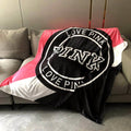 Moq 10 Soft Flannel Fleece Love Pink Luxury Designer Logo Name Sublimated Print Custom Blanket