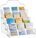 Detachable acrylic display stand. Easy to assemble. Suitable for indoor use. Used for displaying greeting cards postcards