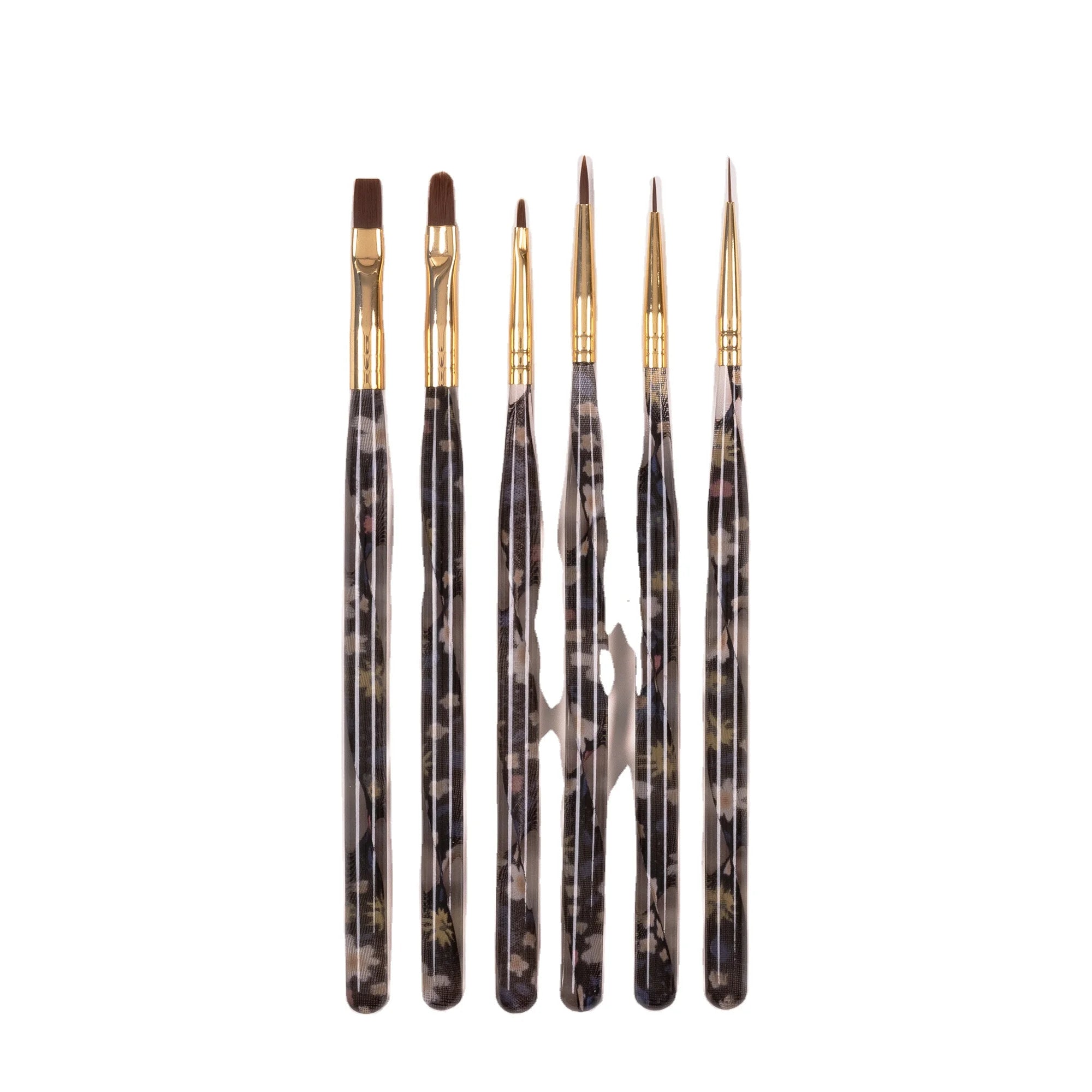 Guangzhou Baowang Flower Series Nail Art Brush UV Gel Polish Customizable Logo Sample OEM/ODM Supply Made Nylon Resin Easy Apply