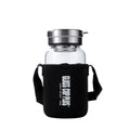 Reusable Borosilicate Outdoor Sports Large Capacity Glass Water Bottle with Tea Infuser and Handle