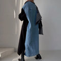 Wholesale 2026 Autumn Simple Round Neck Letter Printing Spliced Denim Design Long Sleeve Sweater Women's Dress