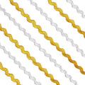 Gold Silver RIC Rac Wavy Bending Ribbon Rick Rack Webbing Edge Fringe Trim Zig Zag for Sewing Flower Making Wedding Party La