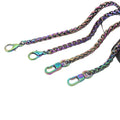 Nolvo World 6mm Wide Wheat Chain with Hook Iridescent rainbow New Metal Chains Chain in Clasps for Bags Purse Making
