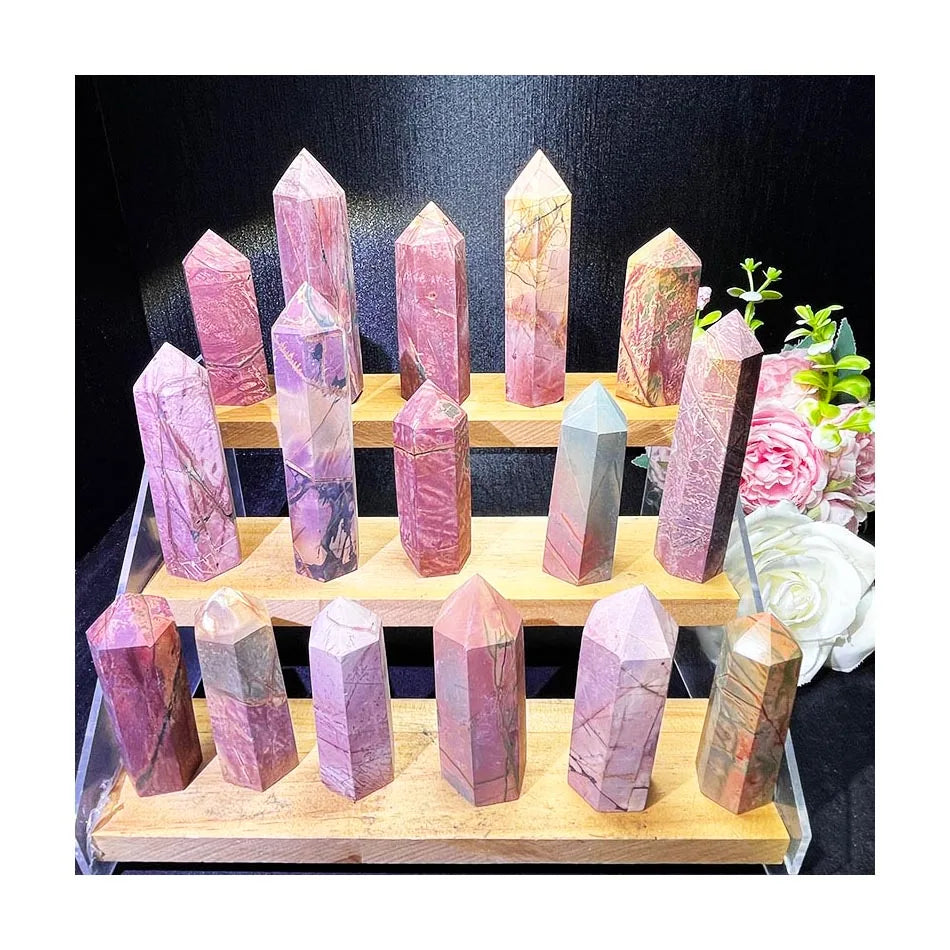 New Arrival Natural Folk Art Crystal Craft Red Jasper Point for Business Gift