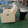 Kisen Beige Luxury Modern Beauty Salon Electric Massage Chair Shampoo Bed Hairdressing Relaxing Adjustable Hair Washing Chair