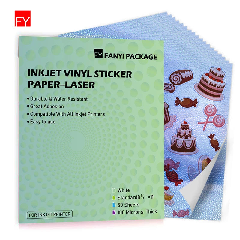 Holographic Paper Adhesive Sheet Transparent Inkjet A4 Printable Self Printing Laser Hologram Vinyl Waterproof Sticker Paper