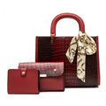 Fashion 2022 New Ladies Handbag Three-piece Bag Set Shoulder Bag crocodile Pattern PU Women Crossbody Bag Women Handbags