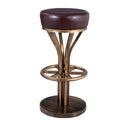 European Iron High Bar Chair Vintage Leather Bar Stool with Modern Style for Home Hotel Dining School