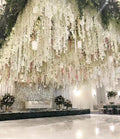 Q18 New Arrival Artificial Hanging Wisteria Flower Wall Flower Ceiling Eternal Wisteria for Wedding Home Decor
