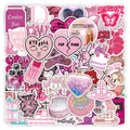 50PCS Fashional Aesthetic pink Girly Cute Cartoon Y2K Sticker