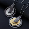 TongLing European Vintage Hypoallergenic Long Sweater Necklace Circular Pendant Necklace for Daily Wearing