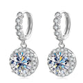 CAOSHI Factory Dainty Round Sparkling Imitated Diamond Dangle Earring for Luxury Bride Wedding Silver Plated Drop Earrings Women