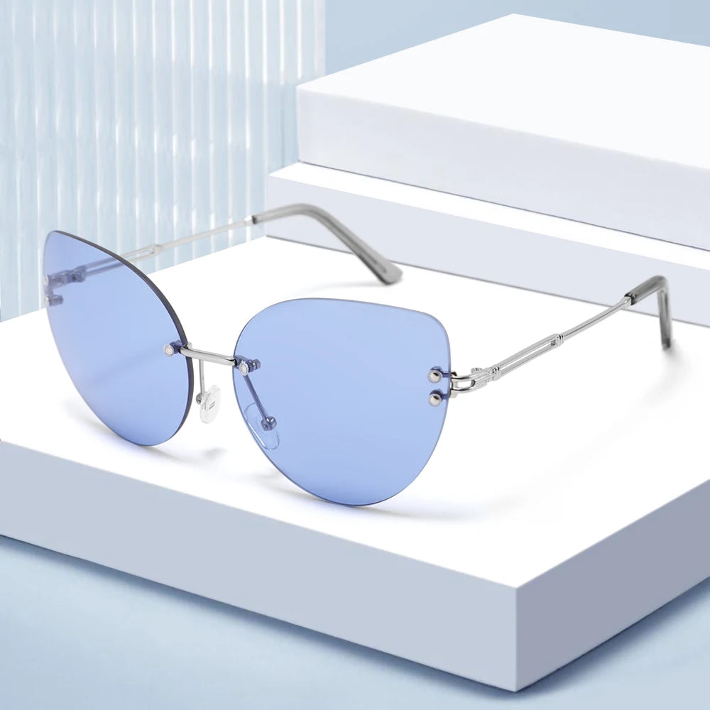 2024 New Arrival Retro Fashion Unique Square Frame Sunglasses Brand Classic Rimless Sunglasses Women Men Custom Sunglasses Logo