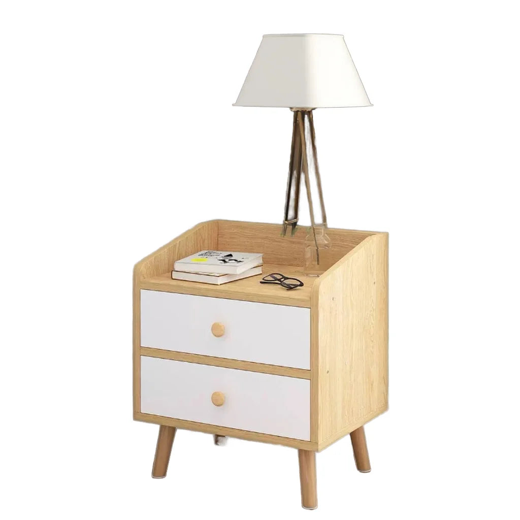 Modern Convertible Wooden Panel Bedroom Furniture Nightstand with 2 Drawers for Hotel Use Yochen YCJE22105