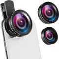 2 in 1 Clip-On Professional Phone Camera Lens 0.45X Super Wide Angle Lens+12.5X Macro Lens