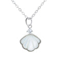 ACME 925 Sterling Silver Delicate Natural Shell Necklace for Women Korean White  Collarbone Chain Simple