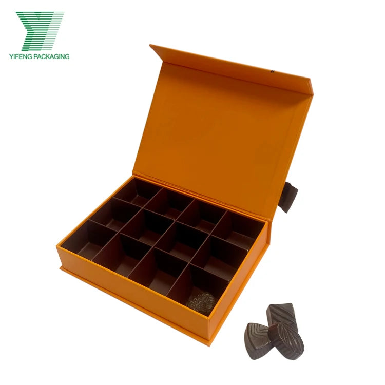 Custom Logo Printing Magnetic Closure Flip Candy Packing Box Eco Friendly Coated Paper Chocolate Box with Tissue Paper