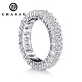 Manufacturer Supply 925 Silver Oval Cut 0.5CT Cubic Zirconia Ring Eternity Band Wedding Women Tennis Ring for Lady