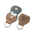 New Design Custom Engraving Logo Blank Stainless Steel Pocket Hug Token Laserable Leather Keychain