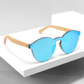 High Quality Luxury square Bamboo Sunglass for Men Fashion Brand Designer Sunglasses Women Mirror Lens Sunglasses 2024