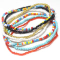 Boho Elastic Cord African Glass Seed Beads Ankle Bracelets for Women