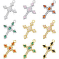 CZ9097 18k Gold Silver Plated Marquise Cz Diamond Cubic Paved Cross Pendant CharmZircon Christian Religion Jewelry Supply