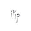 925 Sterling Silver Gold Plated CZ Clip on Earrings Fashion Non Piercing Ear Cuff With Tassel Chain Jewelry for Women