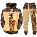 Funny African Female Print Hoodie/suit Dashiki Ethnic Style Men/women Pullover Sweatshirt Set Casual Couple Streetwear Tracksuit