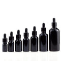 Cosmetic Lotion Packaging Container Glass Empty 20ml 30ml Black Avoid Light Essential Oil Dropper Bottle