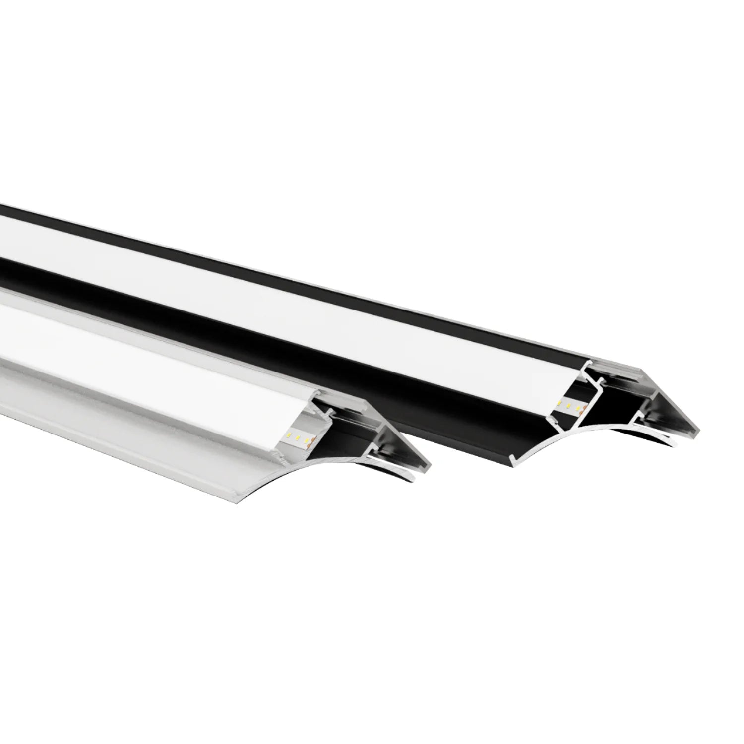 Modern LED Aluminum Profile Decorative Ceiling with Recessed Aluminum Channel Housing and PC Diffuser Tile Accessories