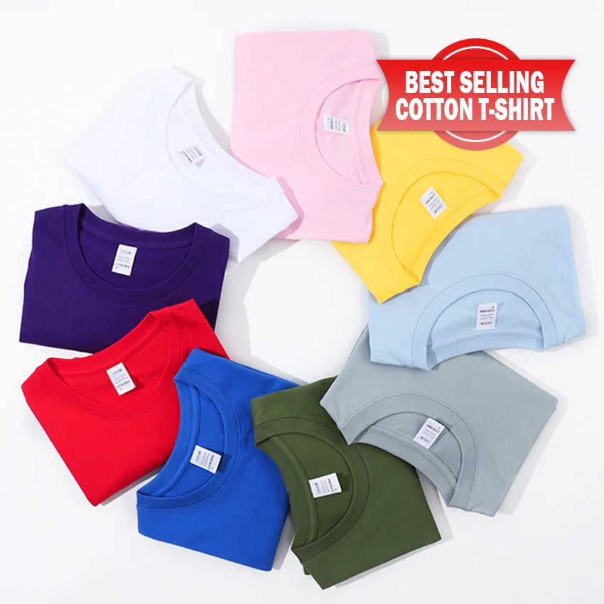 Plain T-shirt for Men Stylish Top Quality Custom Girl T Shirts Printed Designs 100% Cotton 180gsm Heat Press Tshirt Printing