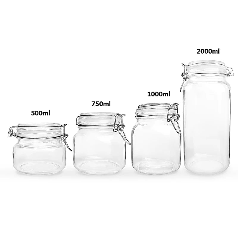 500ml 750ml 1L 2L 3L square Heat Resistant Lemonade Jars Airtight Smell Proof Jar