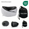 Customization Ergonomic Pure Memory Foam Travel Neck Pillow Factory Direct 360° Cervical Support Portable Plane Sleeping Pillow