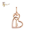 FJ Fallon Fashion Jewelry Heart and Key Pendant Plated in Rose Gold Brass Based