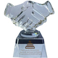 Crystal Handshake Trophies for Sports Events 1st 2nd 3rd Place Awards Engraved Cooperation Plaques