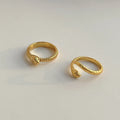 2024 Dazan New Ins Trendy 18k Gold Plated Stainless Steel Tarnish Free Vintage Medieval Snake Relief Design Ring for Women