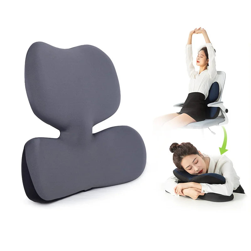 Mesh Cover Double Adjustable Straps Lumbar Support Pillow for Office Chair Back Cushion