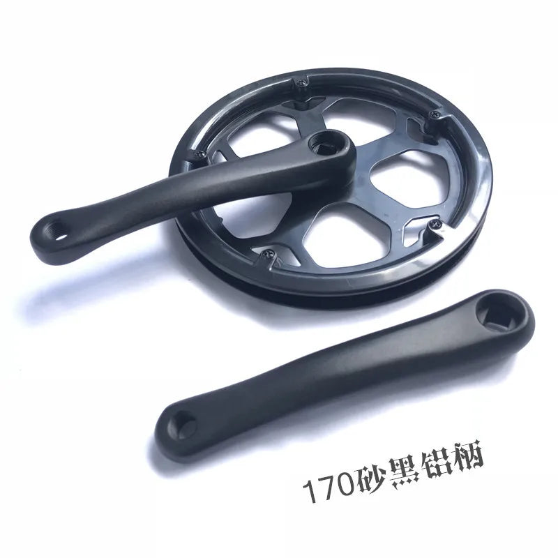 KEPIN Folding Bicycle Single Sprocket Tooth Plate Tooth Plate 170 Aluminum Handle 48T Double Cover Tooth Plate Square Hole
