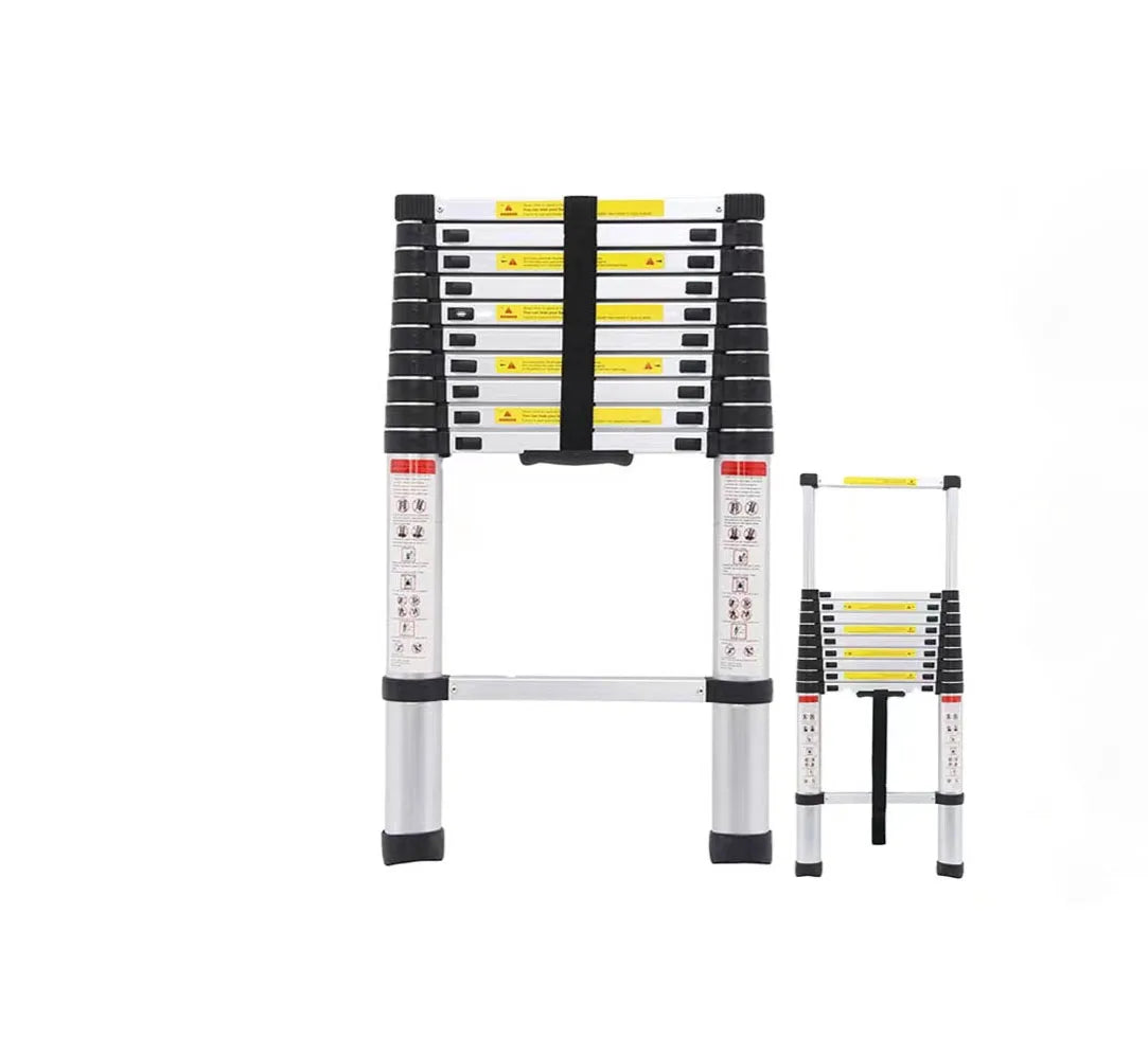 CLIMB T440 Modern Aluminum Telescopic Folding Extension Ladder 14 Steps 30cm Distance 150KG Load Capacity EN131-6 Certified