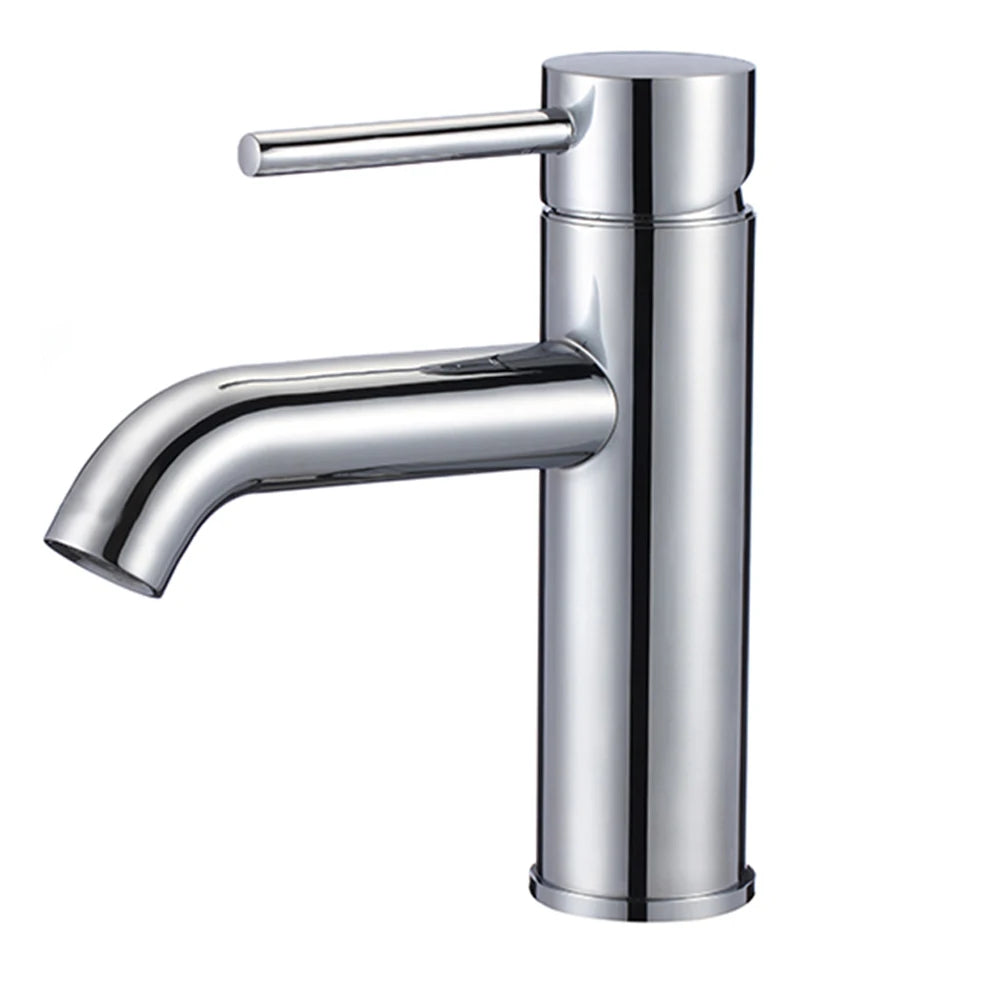 Modern Contemporary Ceramic Polished Single Hole Bathroom Mixer Tap Watermark Thermostatic Hotel Bathroom Basin Tap Faucet